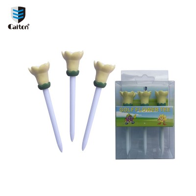 Wholesale factory supply 6Pcs/box 83mm magnetic rubber plastic golf flower tee