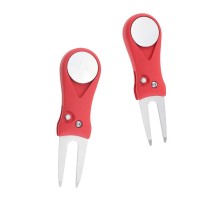 Aluminum oxide color Metal Golf Retractable Divot Tool