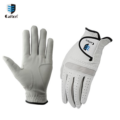 Hot selling product men's left right hand soft breathable Pure sheepskin with anti-slip granules golf gloves