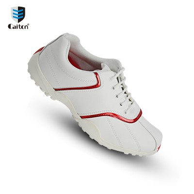 Customize Professional waterproof ultra slim fiber rubber women golf shoes